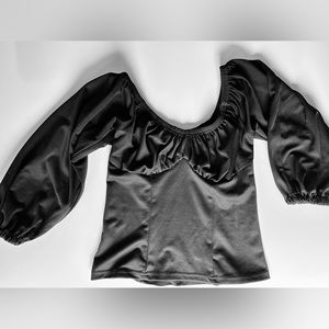 Micheline Pitt for Unique Vintage Black Blouse